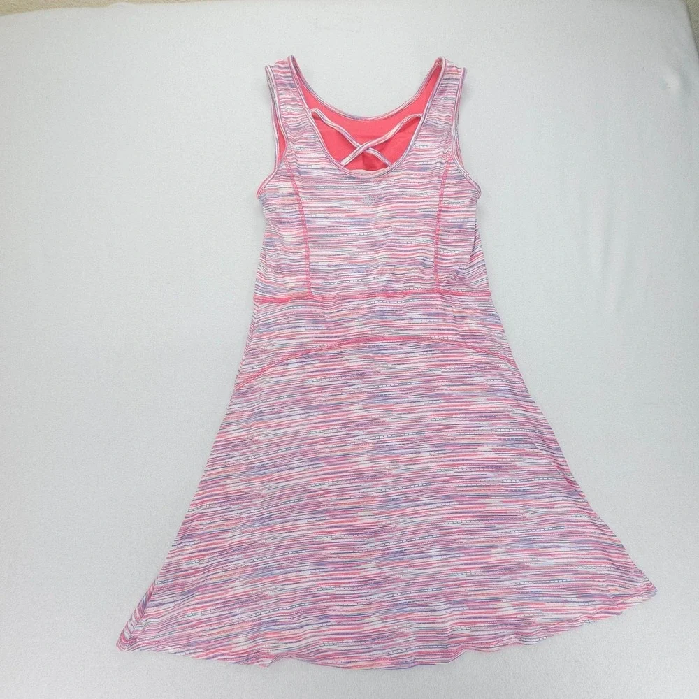 Zelos Athletic Dress Womens Small Pink Striped Built In Shorts Pickleball Tennis
